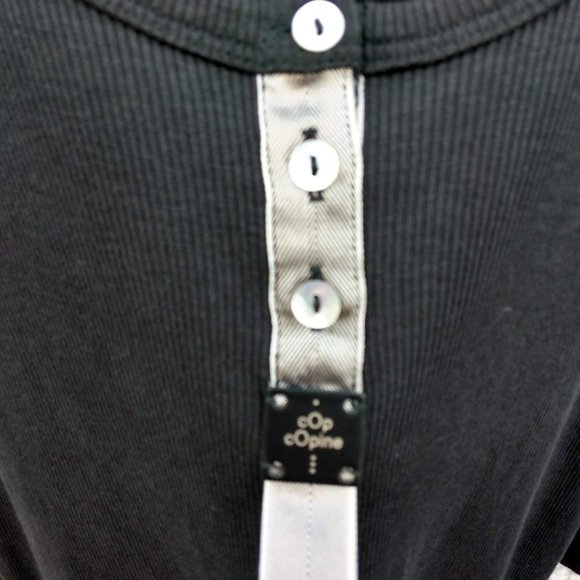 Cop Copine brown ribbed knit L/S top 3 tier ruffle - Picture 4 of 13